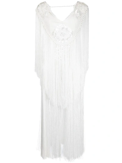 Andrea Almeida Vanessa Macramé-detail Dress In White