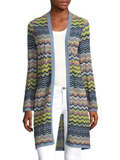 M Missoni Wave Ripple Open-front Cardigan In Gray