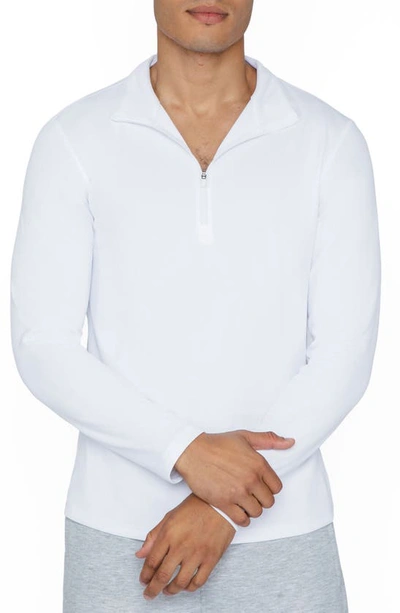 90 Degree By Reflex Half Zip Long Sleeve Top In White