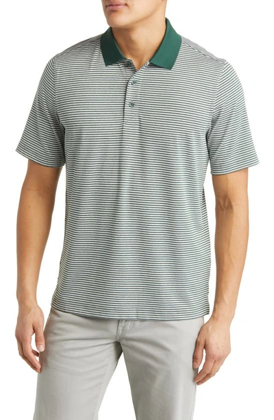 Cutter & Buck Forge Drytec Stripe Performance Polo In Hunter