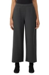 Eileen Fisher High Waist Wide Leg Ponte Pants In Black