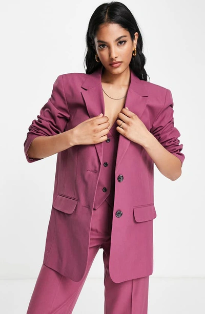 Asos Design Mix & Match Slim Boy Suit Blazer In Plum-purple