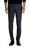 Kenneth Cole High Double Grid Slim Fit Pants In Charcoal