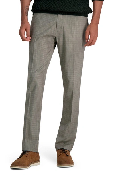 Kenneth Cole High Double Grid Slim Fit Pants In Oatmeal