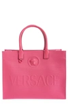 Versace La Medusa Canvas Tote In Rosa