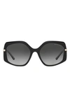 Michael Kors Cheyenne 56mm Gradient Geometric Sunglasses In Dark Grey