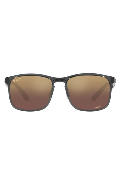 Ray Ban 58mm Rectangle Sunglasses In Grey