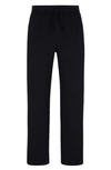 Hugo Boss Waffle Cotton Blend Pajama Pants In Black