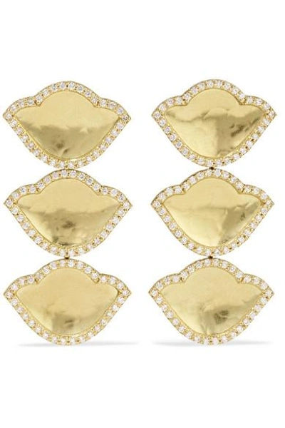 Amrapali Karana Lotus 18-karat Gold Diamond Earrings