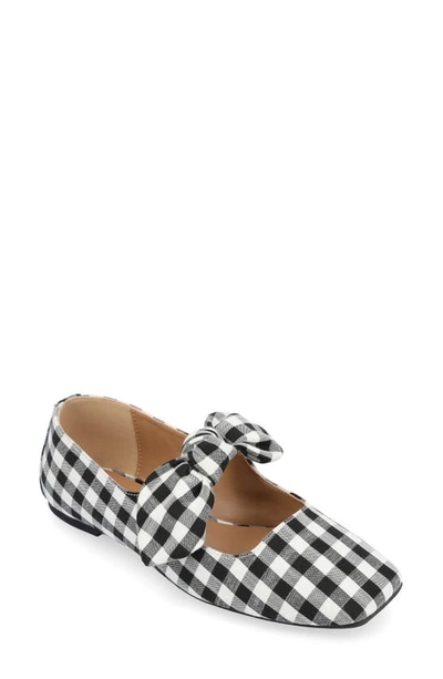 Journee Collection Seraline Ballet Flat In Plaid/ Black