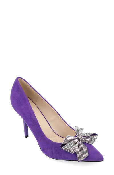 Journee Collection Marcie Bow Pump In Purple