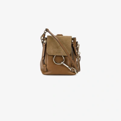 Chloé Brown Faye Mini Leather Backpack