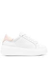 Twinset Logo Leather Sneakers In White 1