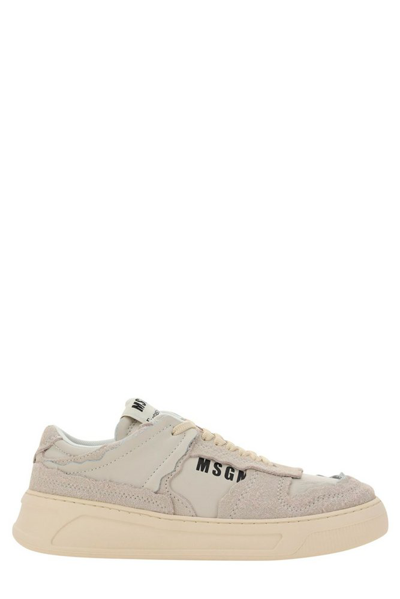 Msgm Fantastic Green Low-top Sneakers In White
