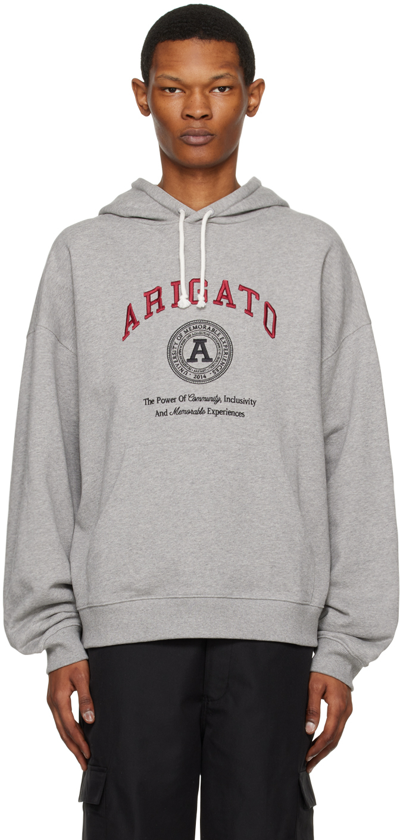 Axel Arigato Embroidered-logo Hoodie In Gray