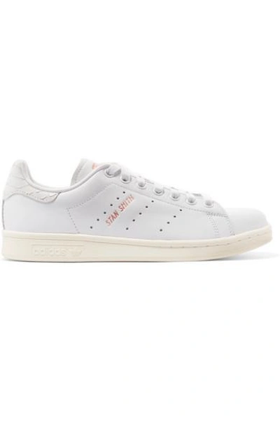 Adidas Originals Stan Smith Snake Effect-trimmed Leather Sneakers