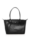 Longchamp Le Foulonne Leather Shoulder Bag - 100% Exclusive In Black/silver