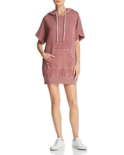 Splendid Hooded Sweatshirt Dress In Vintage Rose Dust