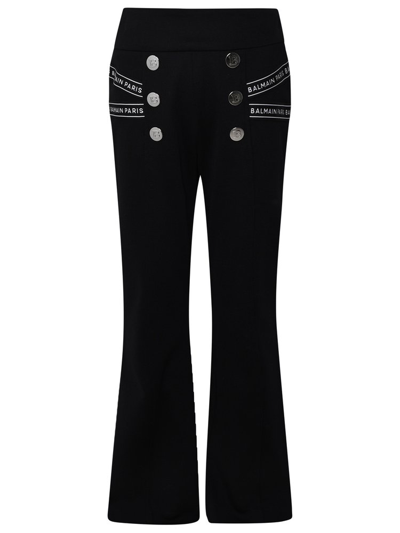 Balmain Kids' Black Trousers For Girl With Logo