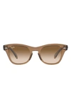 Ray Ban 53mm Gradient Square Sunglasses In Light Brown