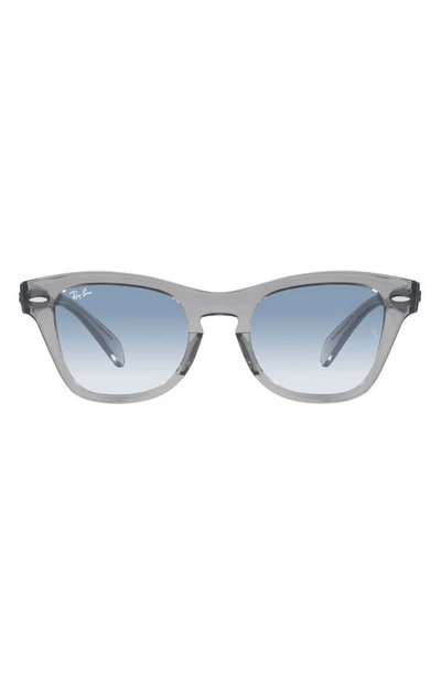Ray Ban 53mm Gradient Square Sunglasses In Transparent Gray