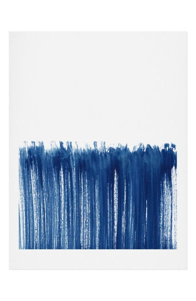Deny Designs Indigo Abstract Brush Strokes Framed Wall Art In No Frame