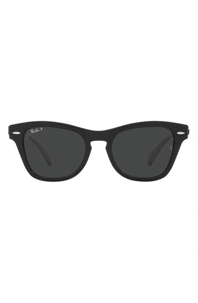 Ray Ban 53mm Polarized Square Sunglasses In Black