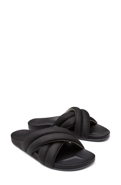 Olukai Hila Water Resistant Slide Sandal In Black / Black