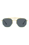 Ray Ban 52mm Irregular Aviator Sunglasses In Blue