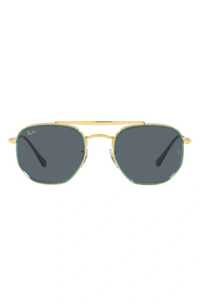 Ray Ban 52mm Irregular Aviator Sunglasses In Blue