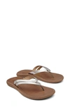 Olukai Kapehe Luana Flip Flop In Silver / Sahara