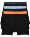 Calvin Klein Men's Cotton Classic Boxer Briefs 3-pack Nu3019 In Bridge Blue, Vibrant Orange, Blue Shadow