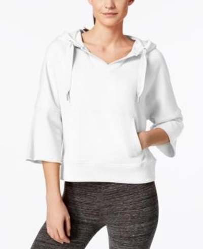 Calvin Klein Performance 3/4-sleeve Relaxed Hoodie In White