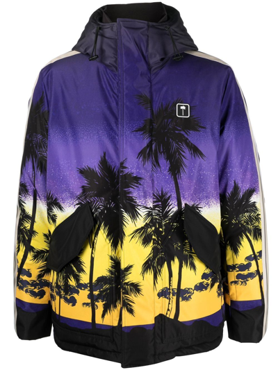 Palm Angels Palm Sunset Ski Down Jacket In Purple