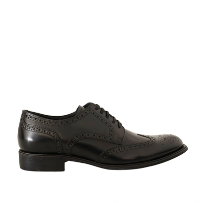 Dolce & Gabbana Leather Derbies In Black