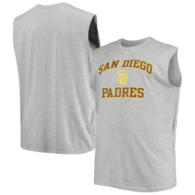 Profile Heathered Grey San Diego Padres Big & Tall Jersey Muscle Tank Top In Heather Grey