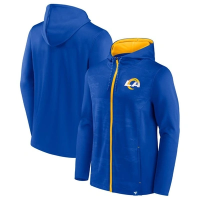 Fanatics Branded Royal/gold Los Angeles Rams Ball Carrier Full-zip Hoodie In Royal,gold