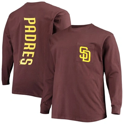 Fanatics Branded Brown San Diego Padres Big & Tall Solid Back Hit Long Sleeve T-shirt