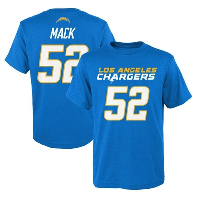 Outerstuff Kids' Big Boys Khalil Mack Powder Blue Los Angeles Chargers Mainliner Player Name And Number T-shirt