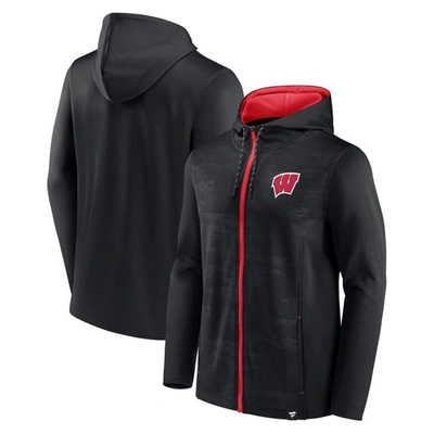Fanatics Branded Black Wisconsin Badgers Ball Carrier Full-zip Hoodie