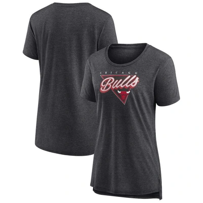 Fanatics Branded Heathered Charcoal Chicago Bulls True Classics Tri-blend T-shirt