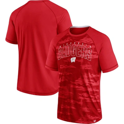 Fanatics Branded Red Wisconsin Badgers Arch Outline Raglan T-shirt
