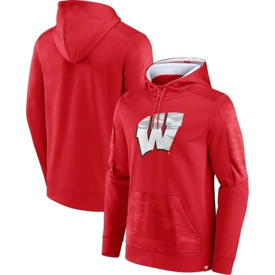 Fanatics Branded Red Wisconsin Badgers On The Ball Pullover Hoodie
