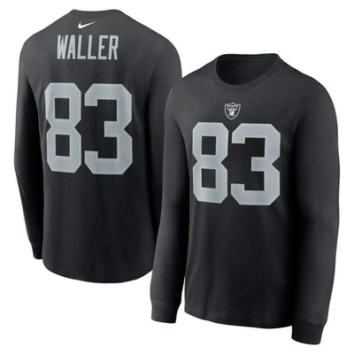 Nike Men's  Darren Waller Black Las Vegas Raiders Player Name & Number Long Sleeve T-shirt