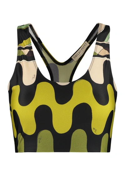 Emilio Pucci Printed Sleeveless Cropped Top In Multicolor