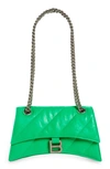 Balenciaga Small Crush Quilted Chain Bag In Green