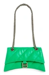Balenciaga Small Crush Quilted Chain Bag In Vivid Green