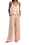 Lunya Washable Silk Cami Pajama Set In Otium Tan/immersed Black