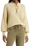 Lunya Blouson-sleeve Cotton-silk Henley In Soft Green
