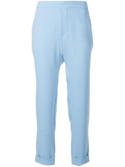 P.a.r.o.s.h . Rolled Cropped Trousers - Blue In Blue